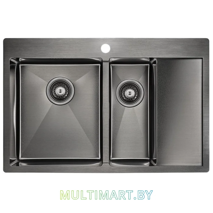 Кухонная мойка Paulmark Liga PM227851-GML (вороненая сталь)